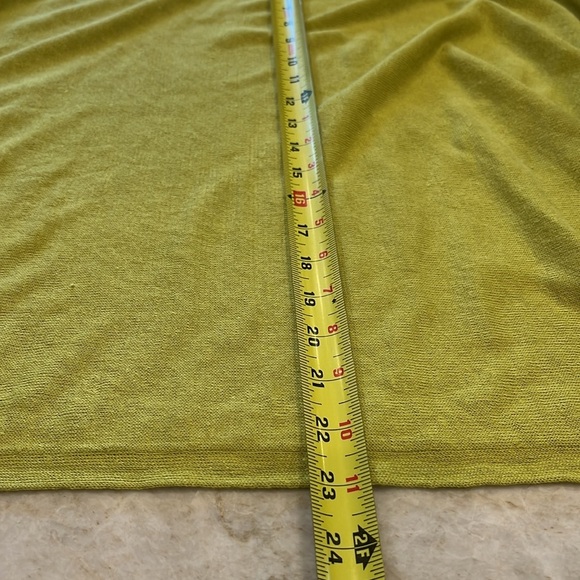 J. Jill | Linen Blend Tasseled Poncho Sweater‎ | Citron Chartreuse | One Size - Picture 9 of 12